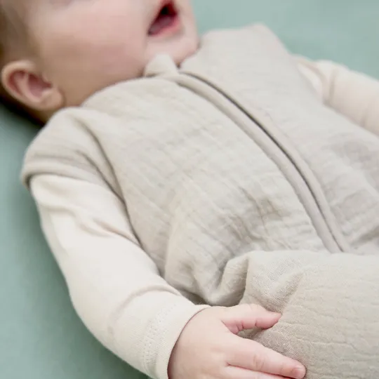 Meyco Uni Baby Schlafsack gefüttert - vorgewaschenes Hydrophil - greige - 110 cm 