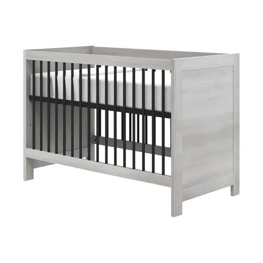 Europe Baby Vittoria Babybett Grau / Schwarz 60 x 120 cm