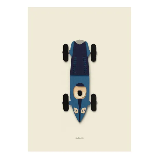 Studio Ditte Rennauto Blau Poster - 50x70 cm