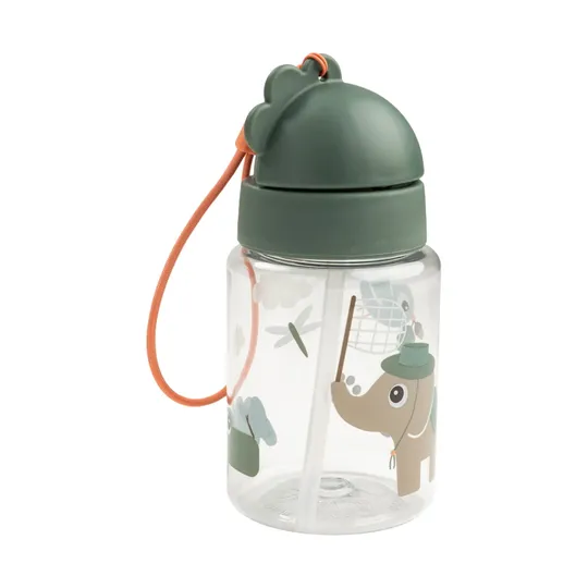 Done by Deer Trinkflasche mit Strohhalm – Tiny Trails – Green – 280 ml