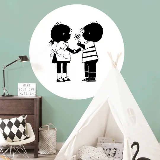 Wallpaper Circle Small, Jip & Janneke Flower SC-084