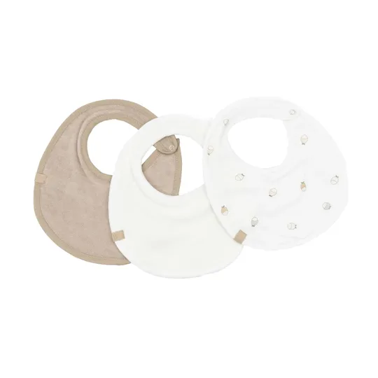 Bamboom 3-er Set - Runde Lätzchen mit Aufdruck und Clipverschluß - 3 Stück - Fishes