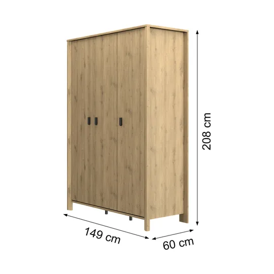 Gami Schrank 3-Türig - Lugano - Artisan Eiche