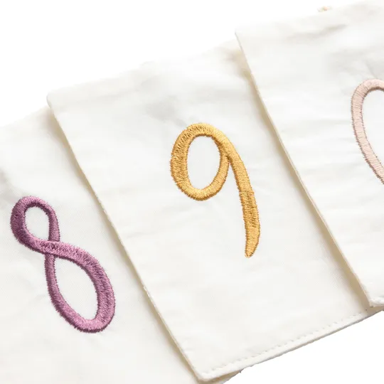 Sebra Birthday Bunting, Gifts,  Numbers, Organic Cotton