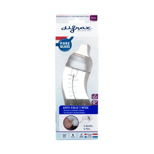 Difrax Anti-Colic S-Flasche Weiß 310 ml