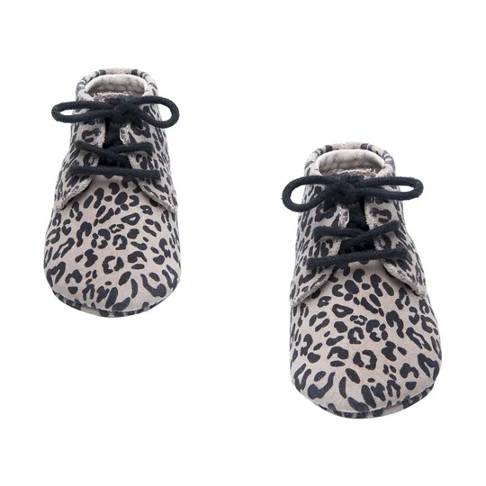 Mavies Classic Babyschuhe Leopard, Grau, Gr. L