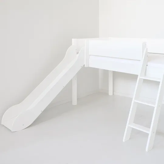 Manis-h Halbhohes Bett - VILDE - 90 x 160 cm - Inklusive Rutsche und Leiter