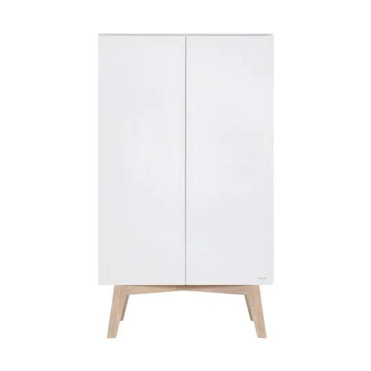 Kidsmill Sixties Kleiderschrank 2-türig Mattweiß / Natur