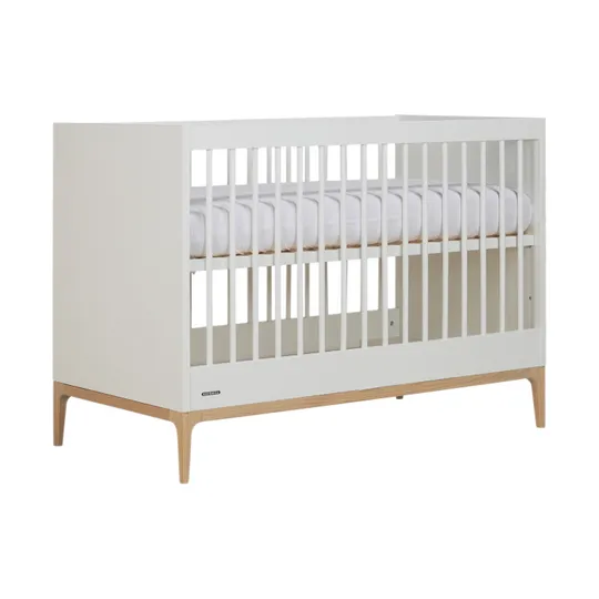 Kidsmill Intense II Babybett - 60 x 120 cm - Matt Weiß / Eiche
