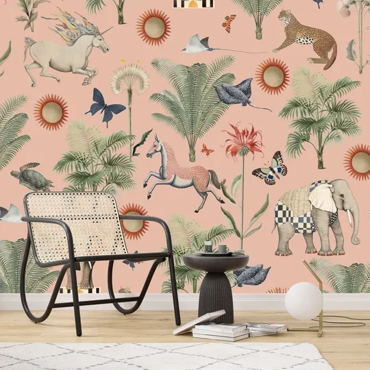 Creativ Lab Vliestapete - Butterfly Garden Pink - 292,2 x 280 cm