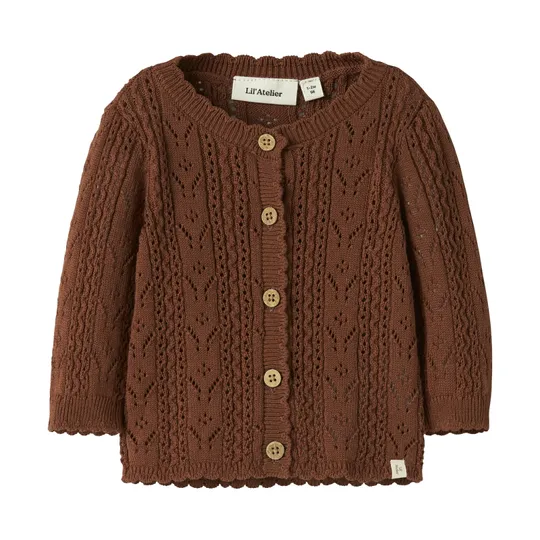 Lil Atelier Knit Cardigan - Gr. 56 - Maple Syrup