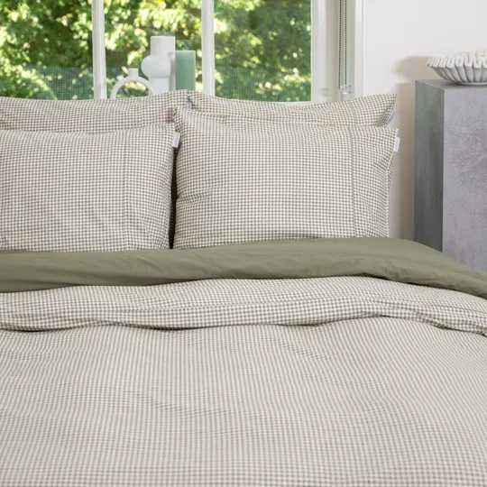 Town & Country Gingham Bettbezug - 140 x 220 cm - Olive