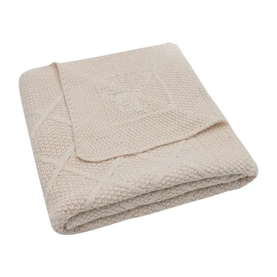 Jollein Check Knit Babydecke - 75 x 100 cm - Oatmeal
