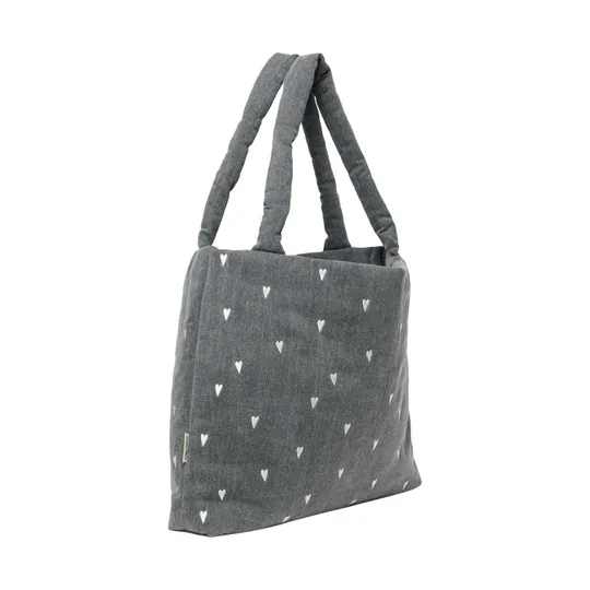 Studio Noos Mom Bag - Denim - Grey Hearts