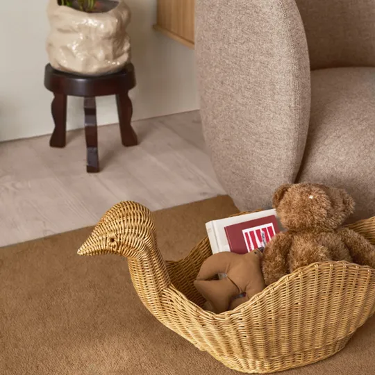 Ferm Living geflochtener Aufbewahrungskorb Vogel– Natur