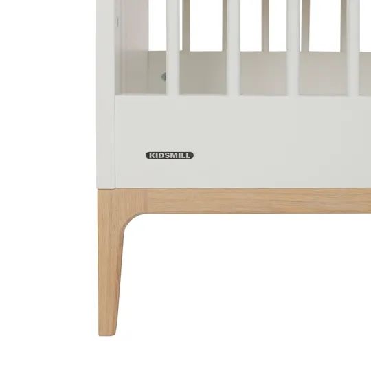 Kidsmill Intense II Babybett - 60 x 120 cm - Matt Weiß / Eiche