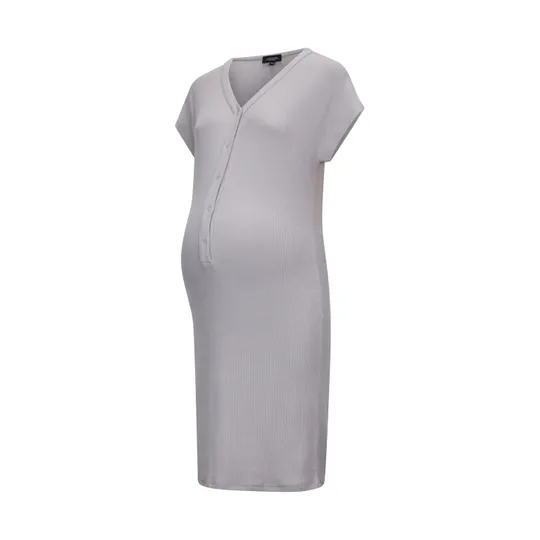 Geburtskleid Bamboo Rib - XS / S - Grey