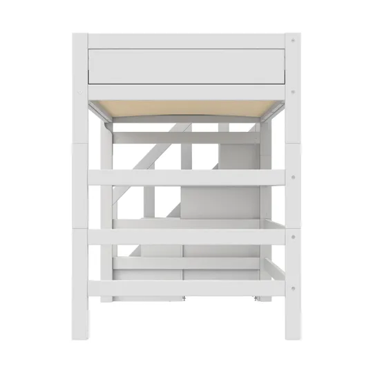 Life Time Premium Hochbett - Weiß Lackiert - 177 cm - 120 cm - Mit Treppenschrank