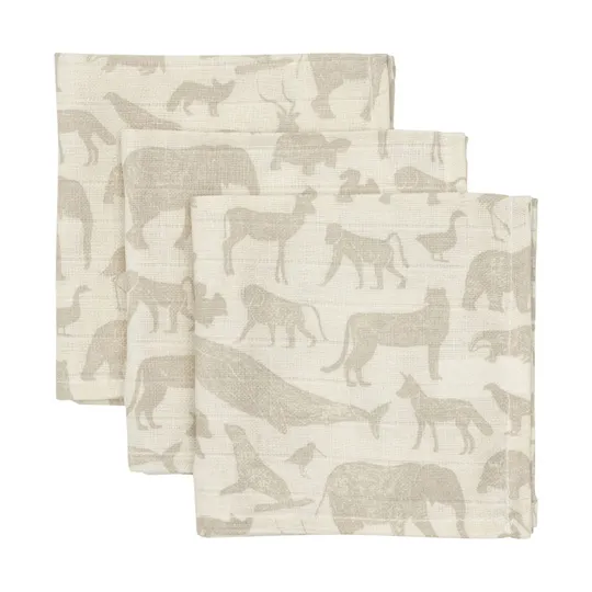 Jollein Animals Hydrophiles Mundtuch – 3 Stück – Nougat