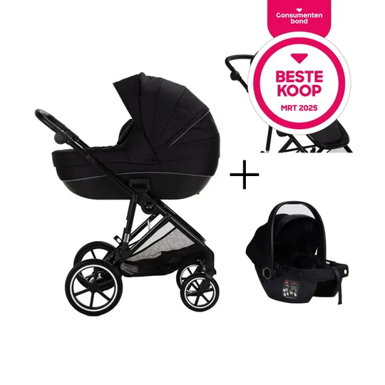 Puck Carl 3-in-1 Kinderwagen - Schwarz
