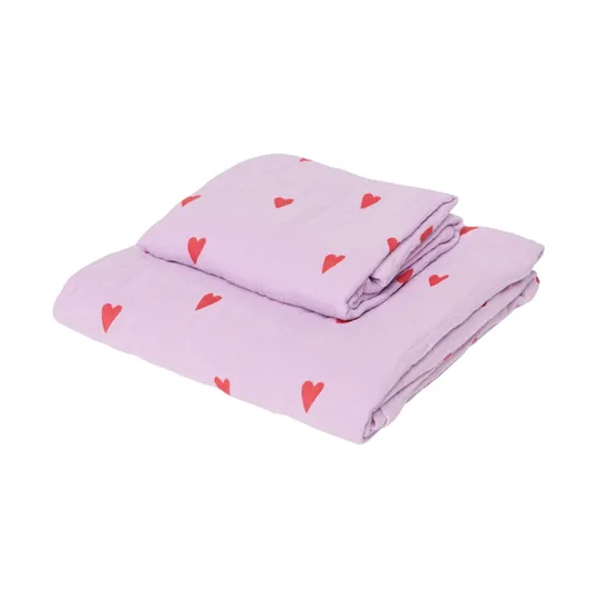 Studio Noos Swaddle - Lilac Hearts - 70x70 cm