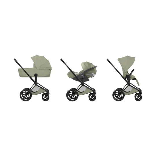 Cybex Priam 5 Style Kinderwagen 3-in-1 Set – Matt Black/Sage Green