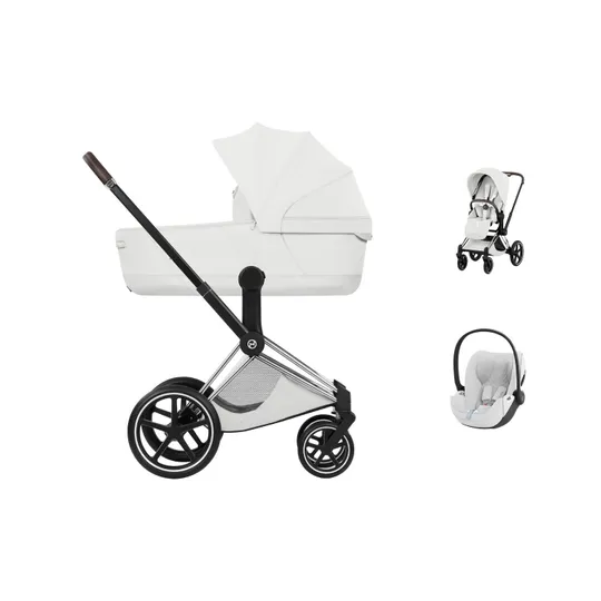 Cybex Priam 5 Style Kinderwagen 3-in-1 Set – Chrome Brown/Off White