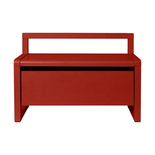 Ferm Living Little Architect Aufbewahrungsbank - 60 cm - Esche - Poppy Red