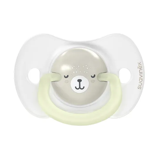 Suavinex Schnuller - Wild & Free SX Pro - 0‑6 Monate - 2 Stück - Silikon - Grau Glow In The Dark
