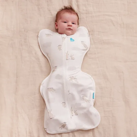 Love To Dream Fase 1 SwaddleUp™ 1.0 TOG White Cloud Bunnies S