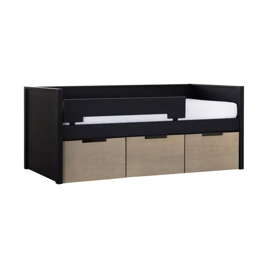 Europe Baby Ralph Sofabett 90 x 200 inkl. Schubladen Schwarz / Accent Holzlook