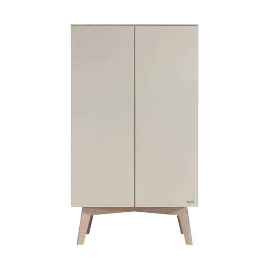 Kidsmill Sixties Kleiderschrank 2-türig Mattweiß / Natur
