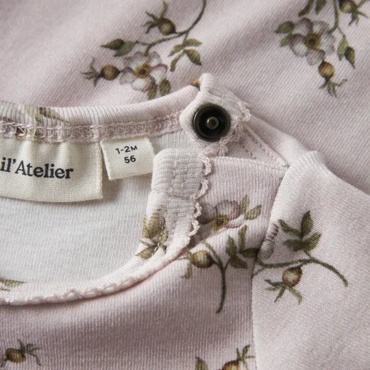 Lil' Atelier Hushed Violet Babybody - Größe 74- Rosa