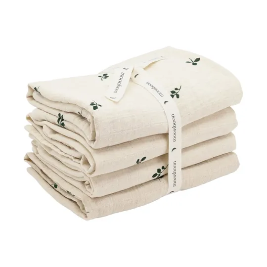 Moonboon Hydrophile Tücher – 4er-Pack – Leaf - 65 x 65 cm