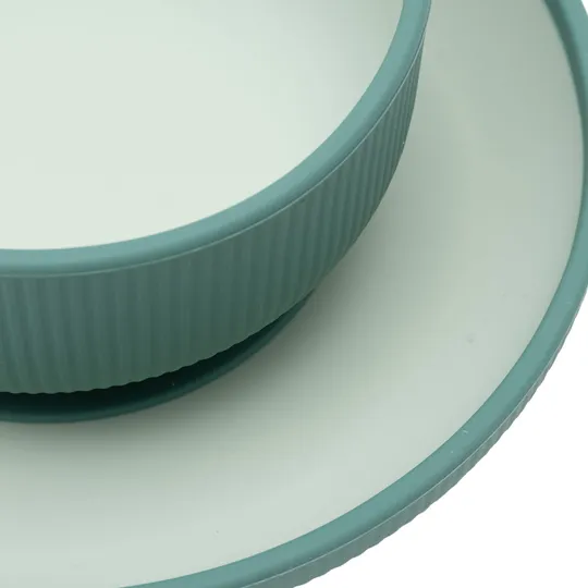 Jollein Kindergeschirrset - Silikon - Jade Shades