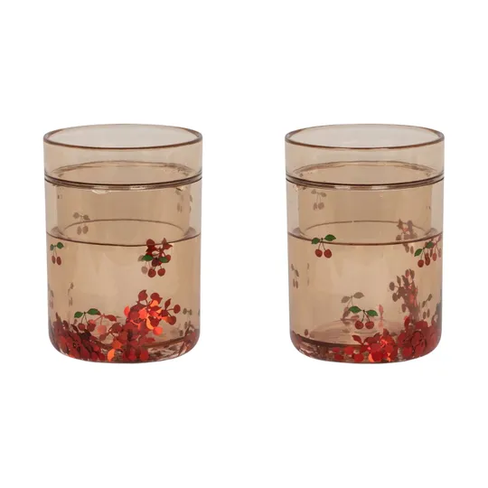 Konges Sløjd Glitzerbecher 2er-Pack – Cherry