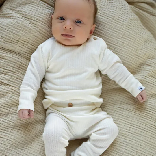 Klein Baby Shirt Rib - Größe 62 - Natural White