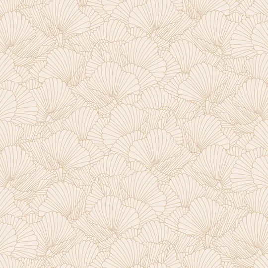 Estahome Gezeichnete Blätter Tapete I - 0,53 x 10,05 m - Sand / Beige / Hell Terrakotta