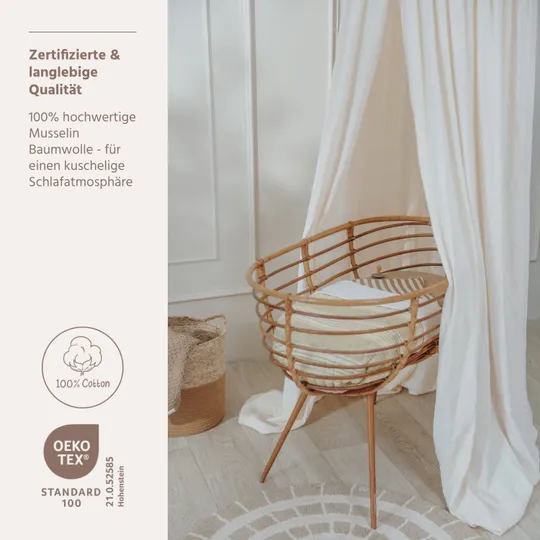 Meyco Baby Moskitonetz - Pre-washed Musselin - Natural