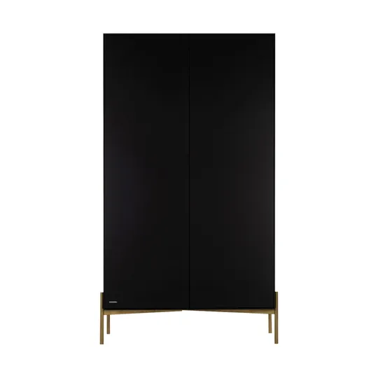 Kidsmill Boutique Babyzimmer Schwarz / Brass | Bett 60 x 120 cm + Kommode + Schrank 2-Türig