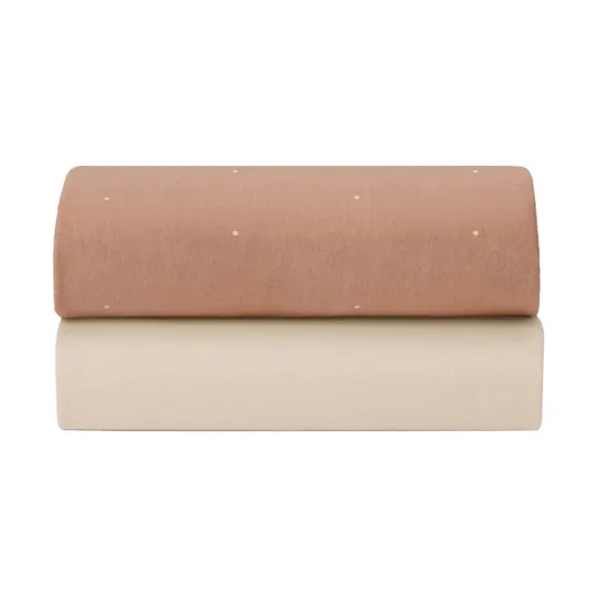 Snuz Moses Basket Spannbettlaken - Twin Pack - Blush Dot