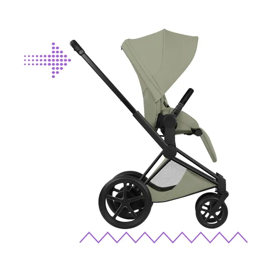 Cybex e-Priam 5 Style Kinderwagen 2-in-1 - Mattschwarzes Gestell