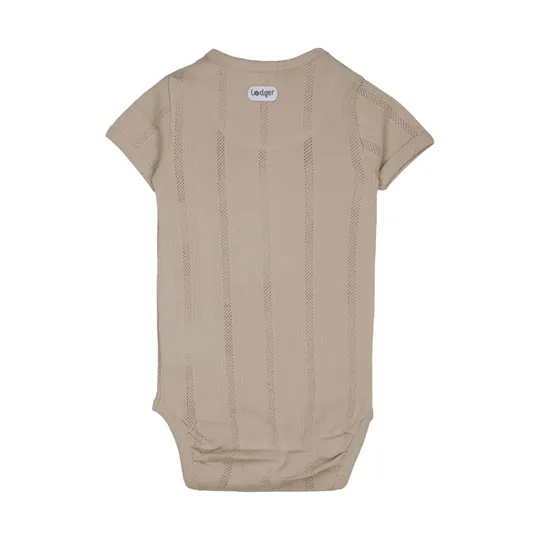 Lodger Babybody Kurzarm - Pointelle - Größe 56 - Shell