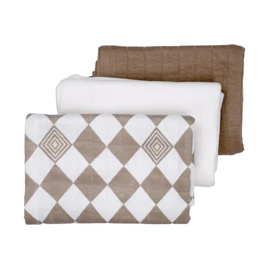 Lodger Swaddler – 3-teilig – 70 x 70 cm – Matcha Buffalo