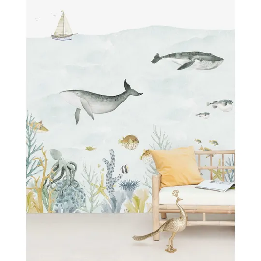 Creative Lab Amsterdam Sealife Blue Tapete 300 x 280 cm