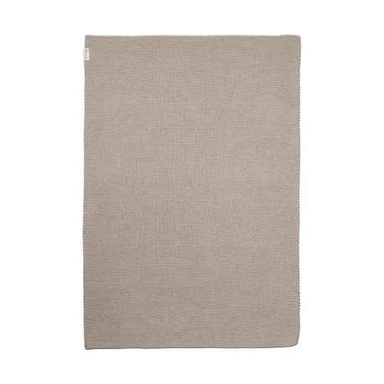 Meyco Stripe Strickdecke – 75 x 100 cm – Dark Taupe/Natural