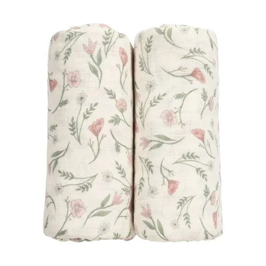 Meyco Baby Flower Hydrophile Tücher - 2 Stück - 120x120 cm - Multicolour