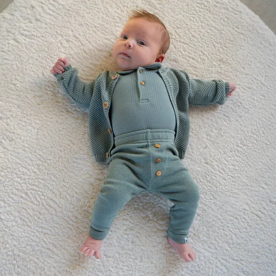 Klein Baby Polo Babybody Ripp - Größe 74 - Stone Green