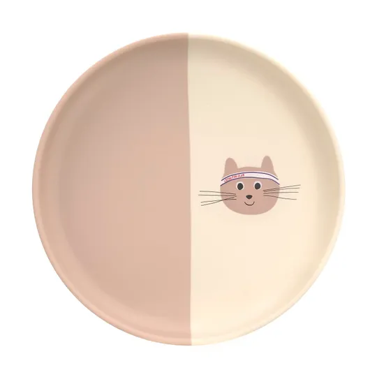 Lässig Teller - Tiny Team Cat - Silikon - Rosa