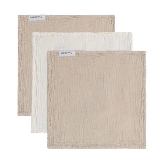 Baby's Only Tender Mundtuch - 3-Pack - 30x30 cm - Beige / Linen